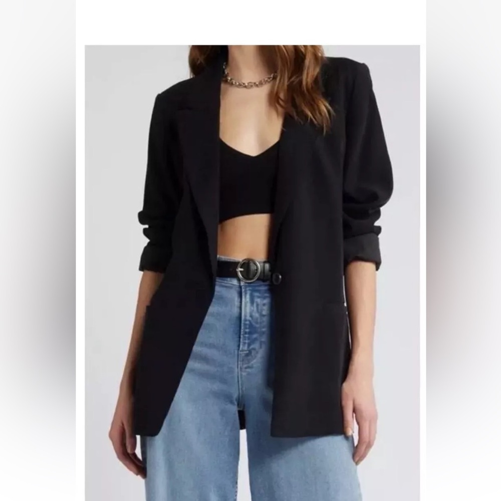 Open Edit Relaxed Fit Black Button Closure Long S… - image 8